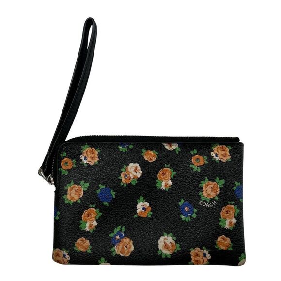 Coach Floral Print Leather Wristlet - Picture 2 of 8